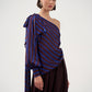 One-Shoulder Draped Blouse