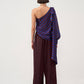 One-Shoulder Draped Blouse