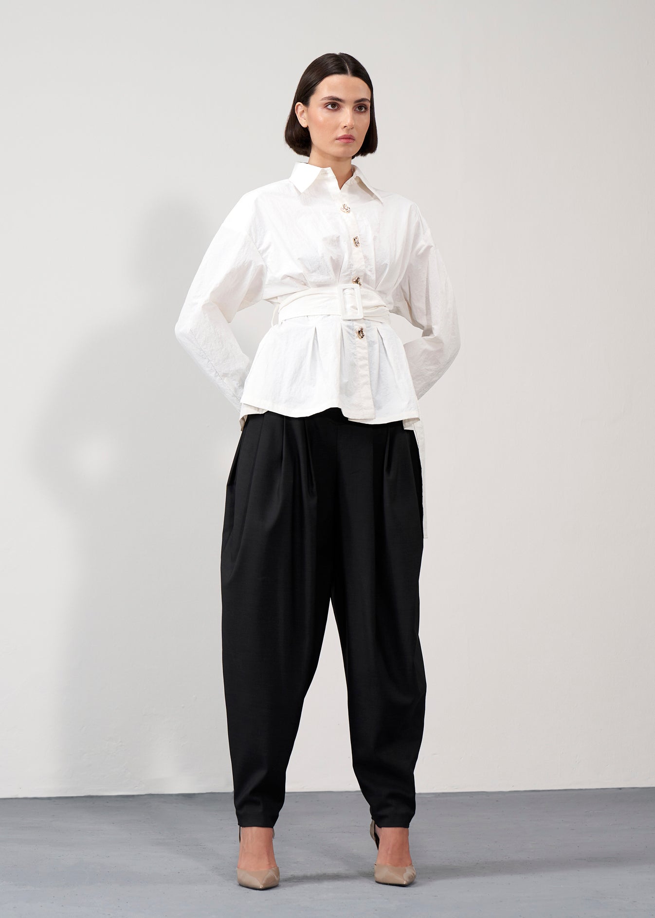 Tapered Draped Trousers