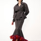 Feather-Hem Fishtail Skirt