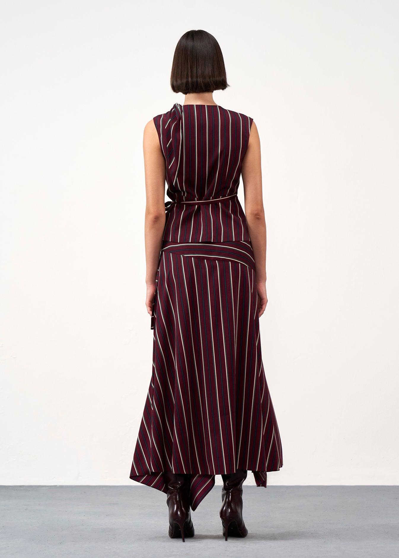Striped Asymmetric Skirt
