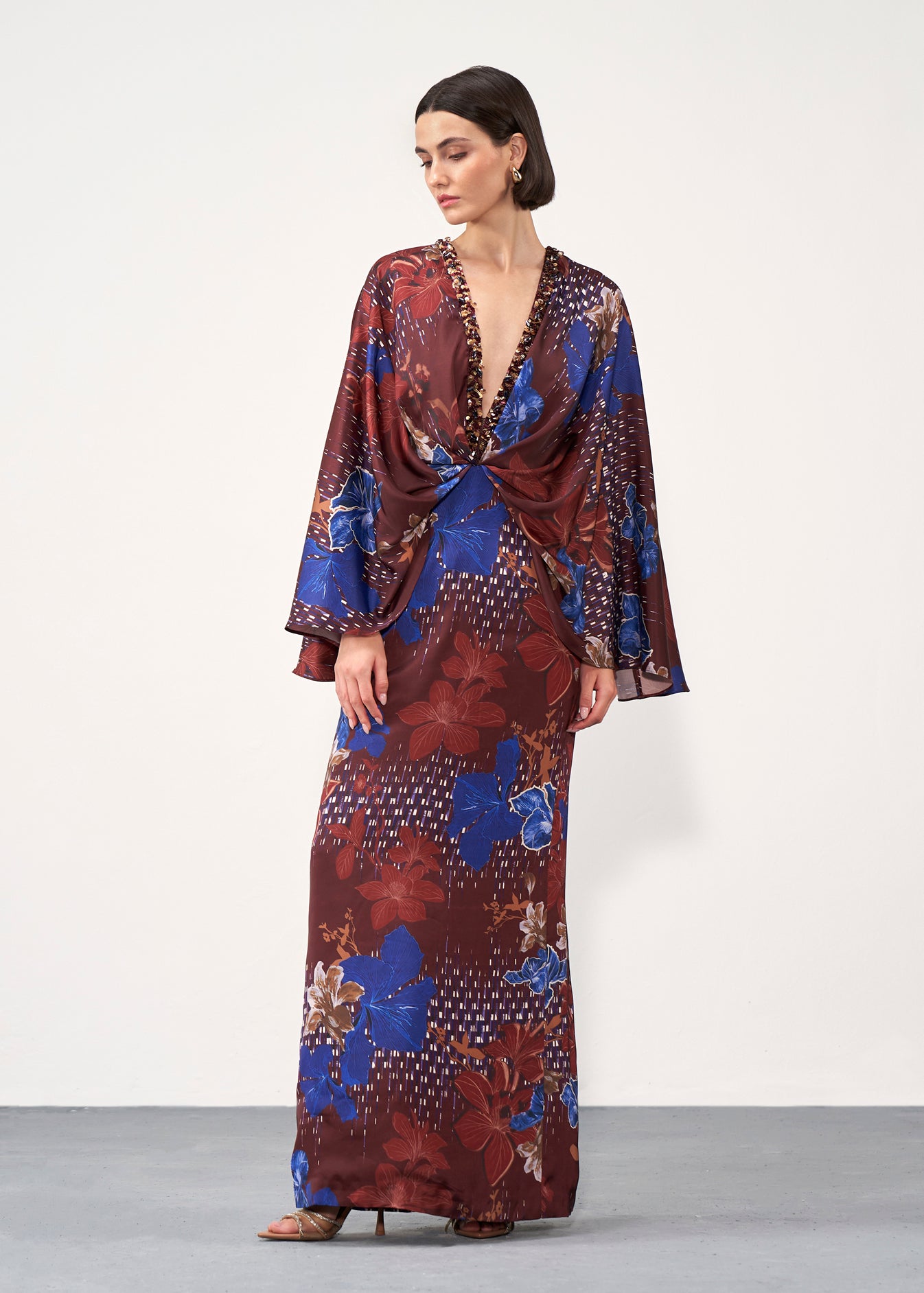 Printed Draped Dress