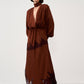 Draped lace-Trim Dress
