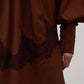 Draped lace-Trim Dress