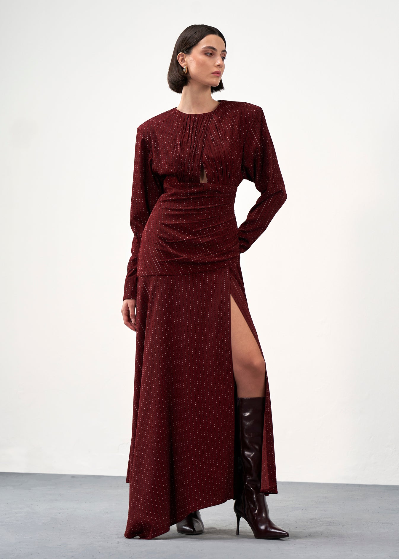 Printed Slit Gown