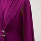 Cape-Sleeve Belted Gown