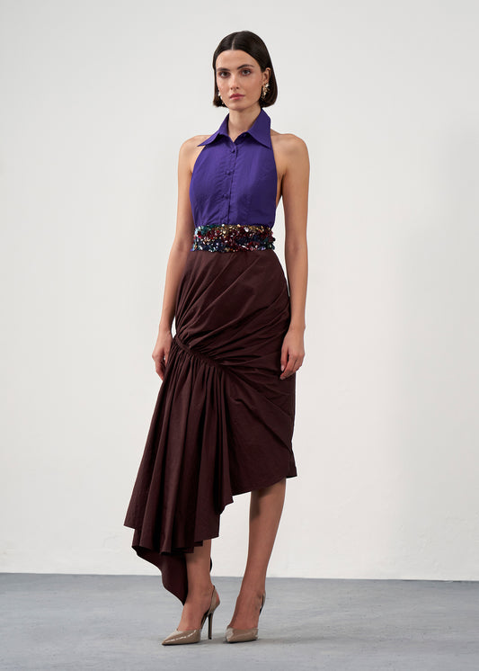Halter Colour blocking dress