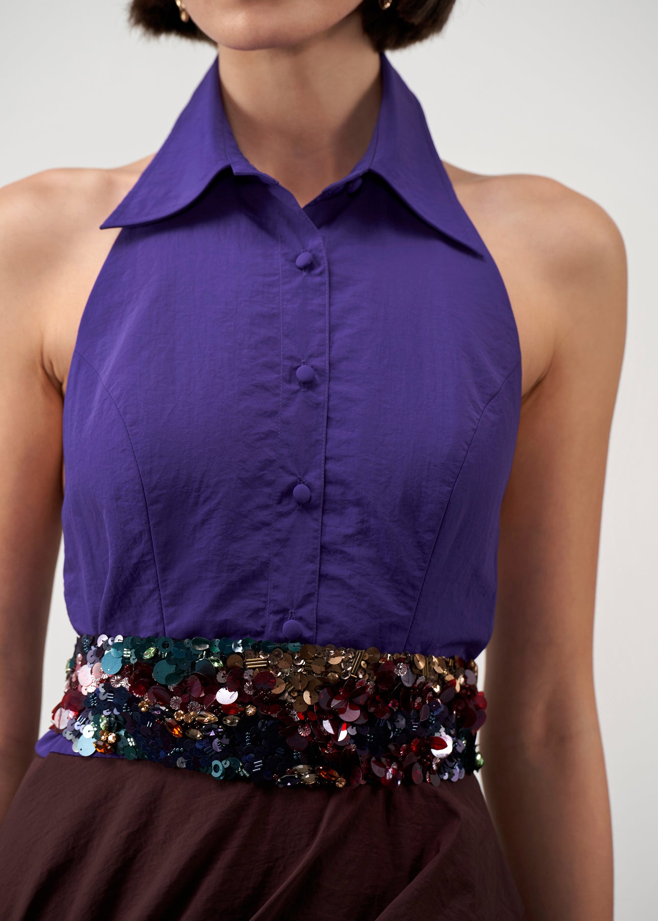 Halter Colour blocking dress