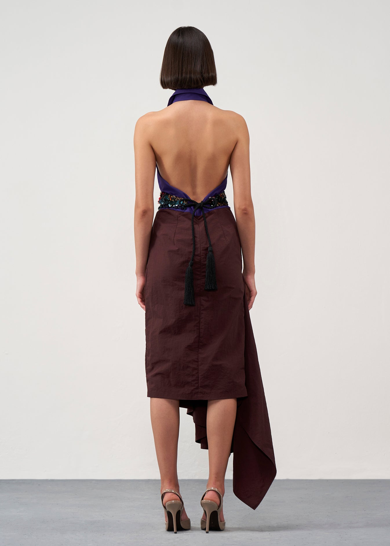Halter Colour blocking dress