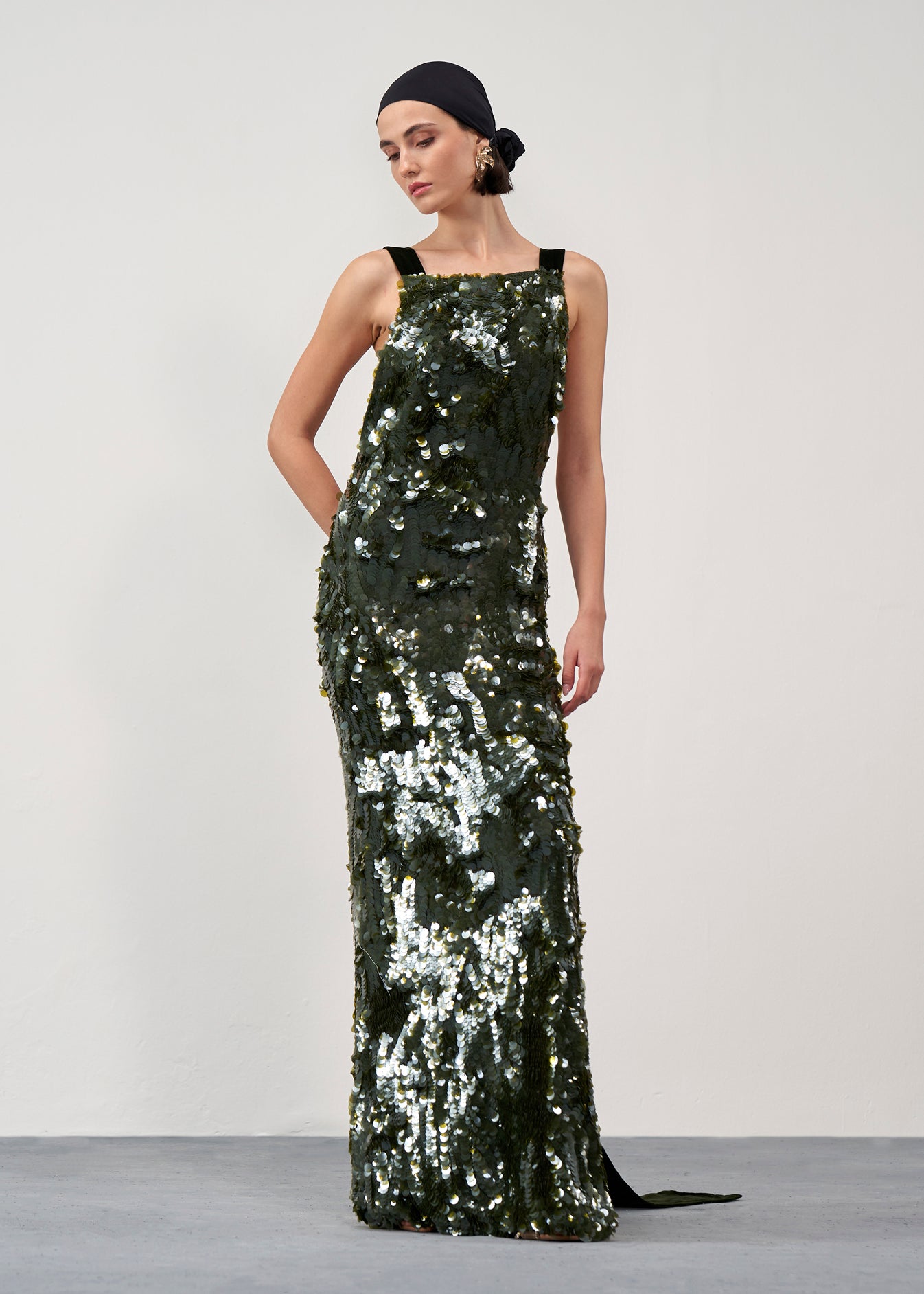 Sequined Column Gown