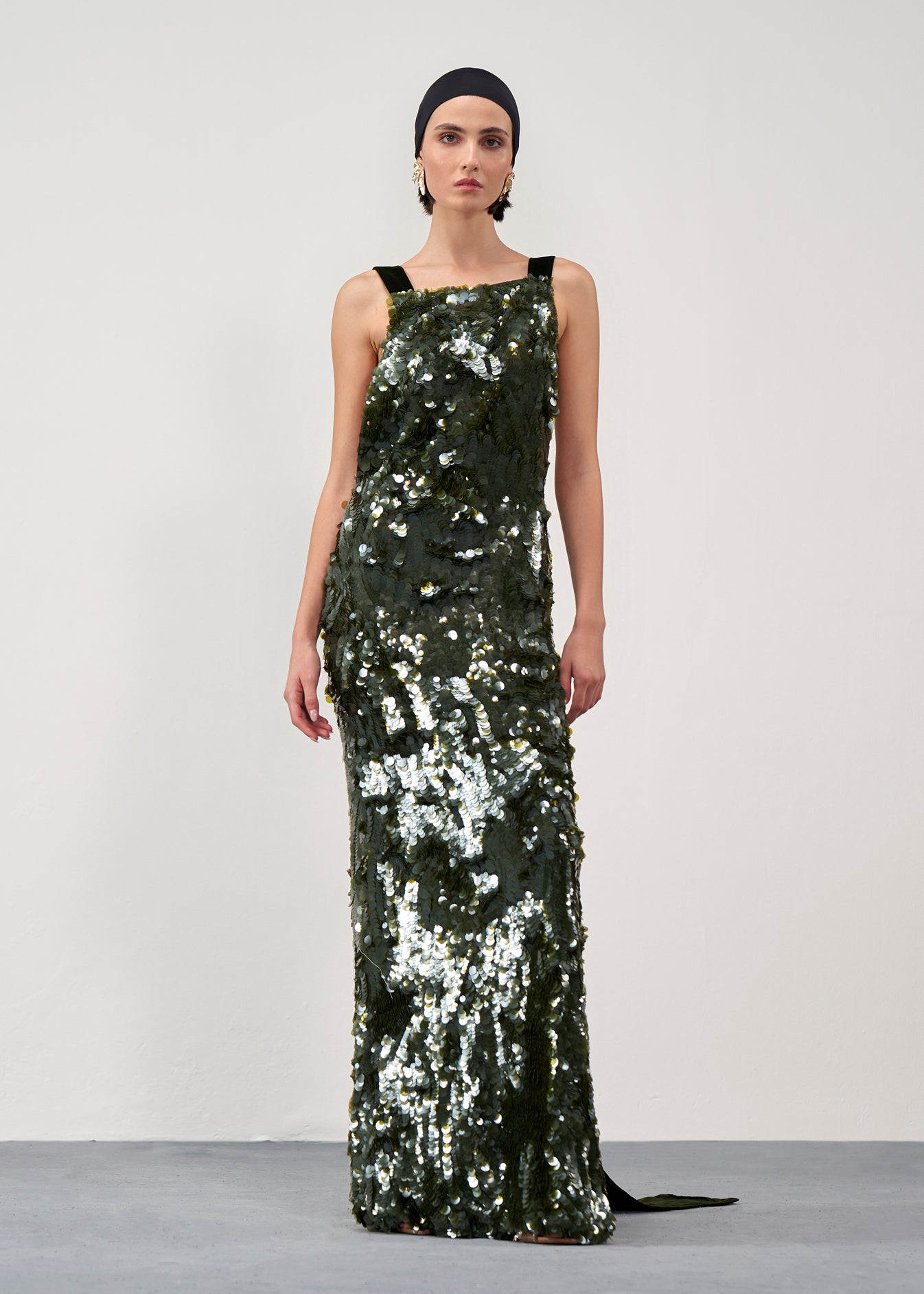 Sequined Column Gown