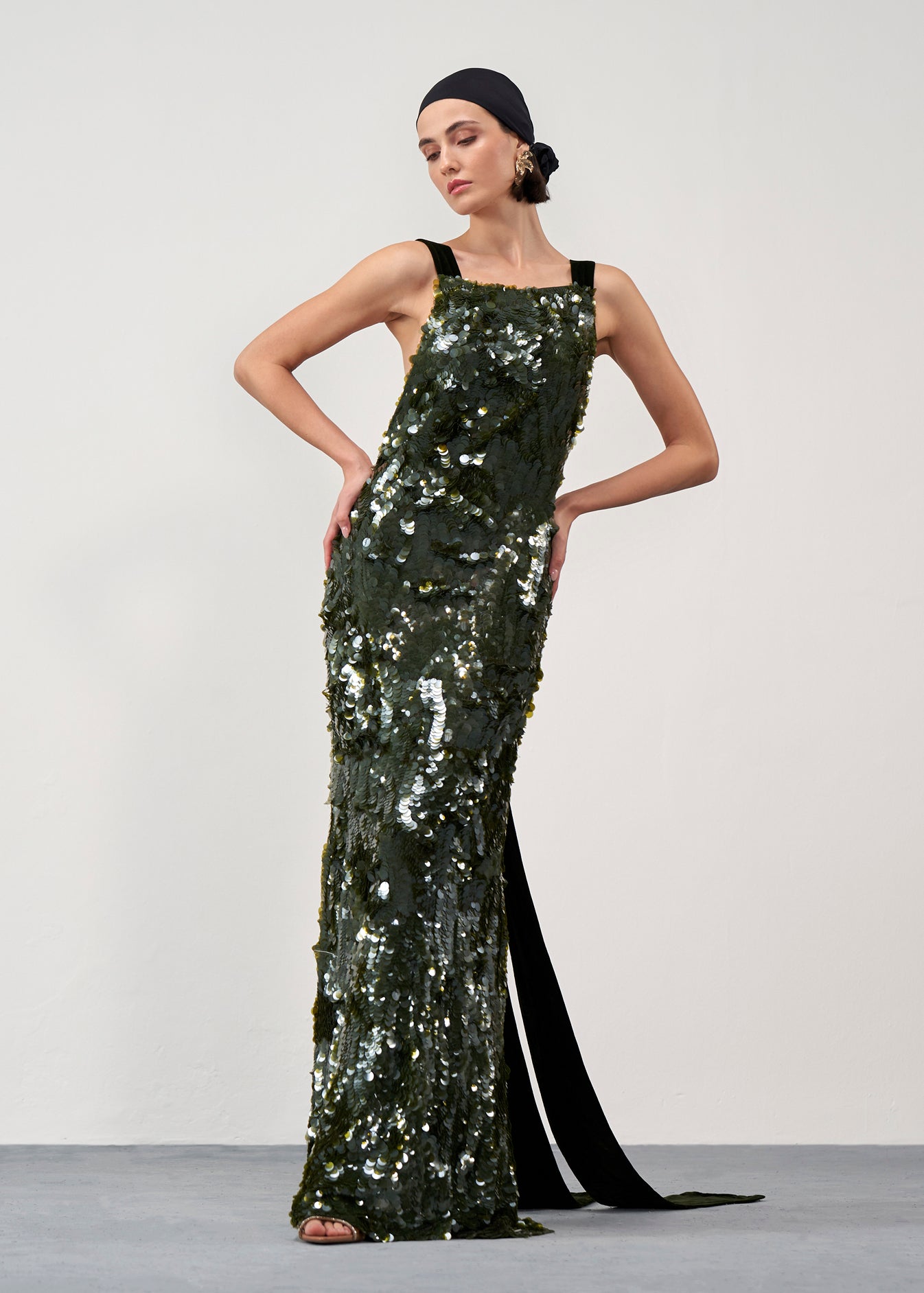 Sequined Column Gown