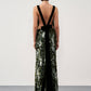 Sequined Column Gown