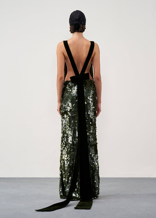 Sequined Column Gown