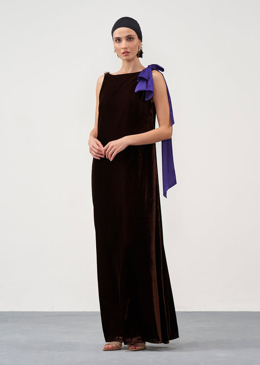 Draped Column Gown