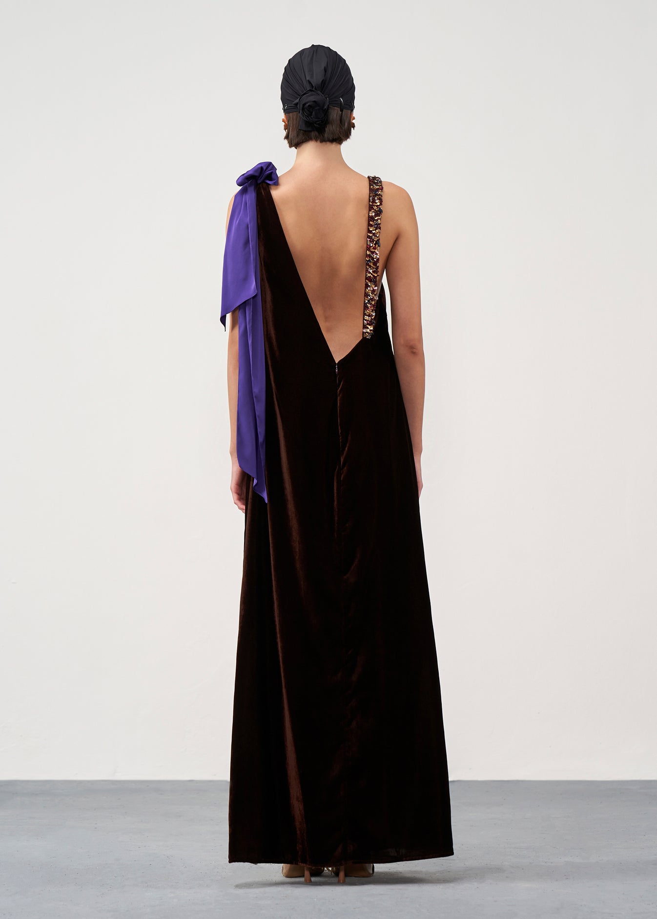 Draped Column Gown