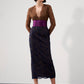 Lace colour blocking dress