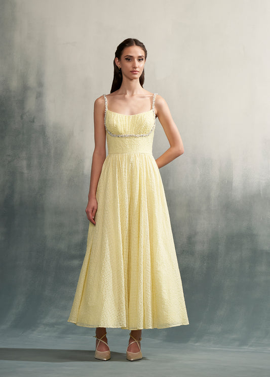 Maxi Dress With Beaded Neckline
