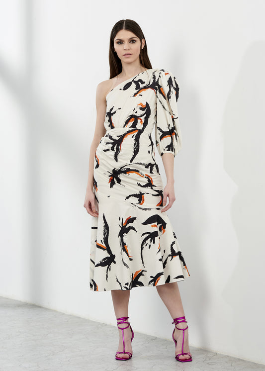 Printed One Shoulder Dress