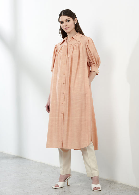 Linen Blend Shirt Dress