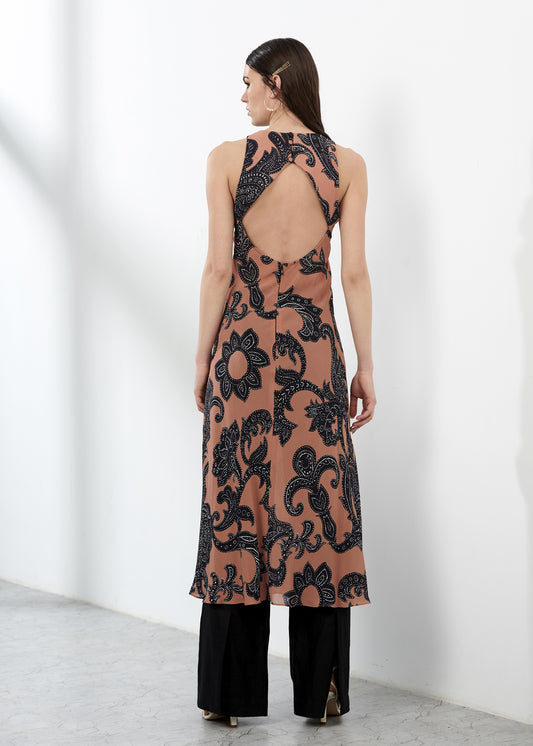 Printed Halter Neck Dress