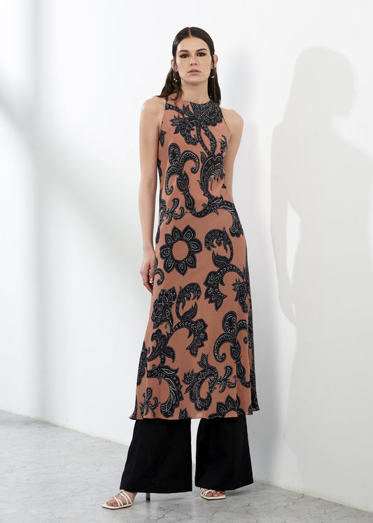 Printed Halter Neck Dress