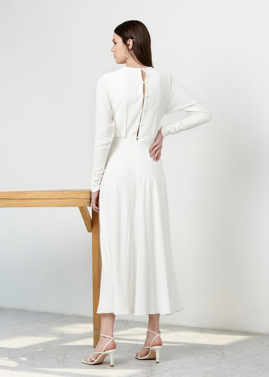 White Magyar Sleeve Dress