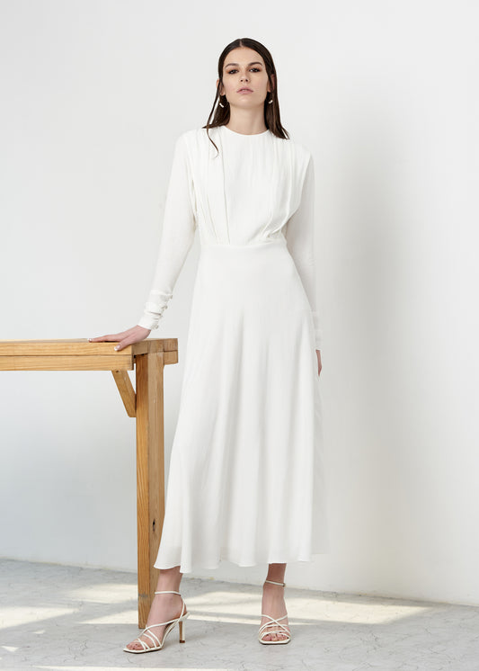 White Magyar Sleeve Dress