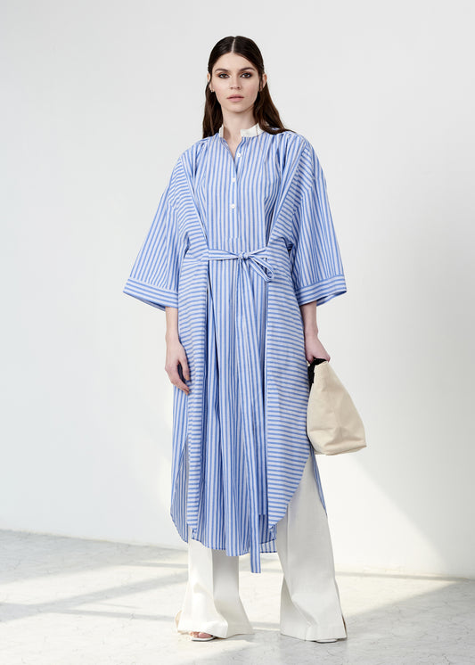 Cotton Button Down Drape Dress