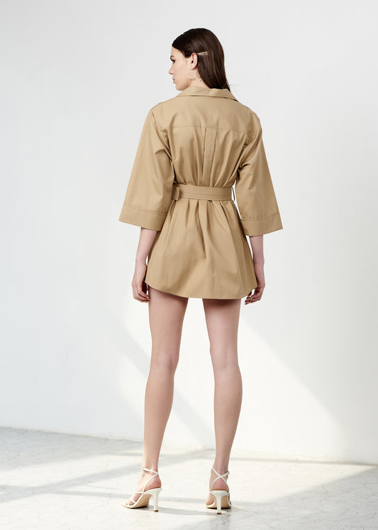 Camel Brown Shirt Dress