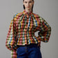 Puff Sleeves Blouse With Elasticated Waist