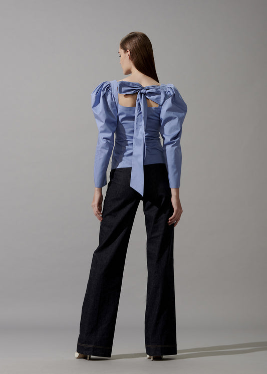 Puff Sleeves Ruched Blouse