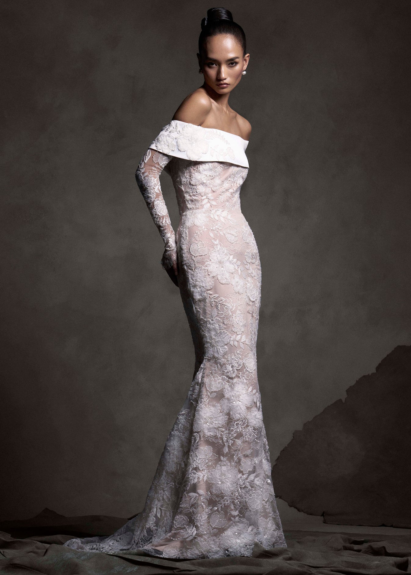 Pearl Reverie Off-Shoulder Gown
