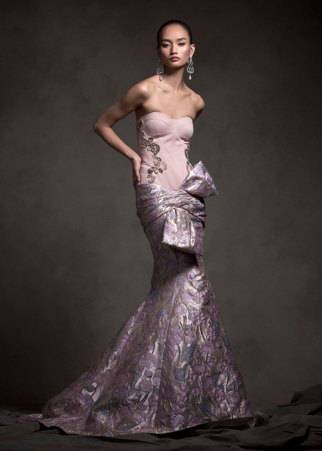 Lavender Bloom Mermaid Gown