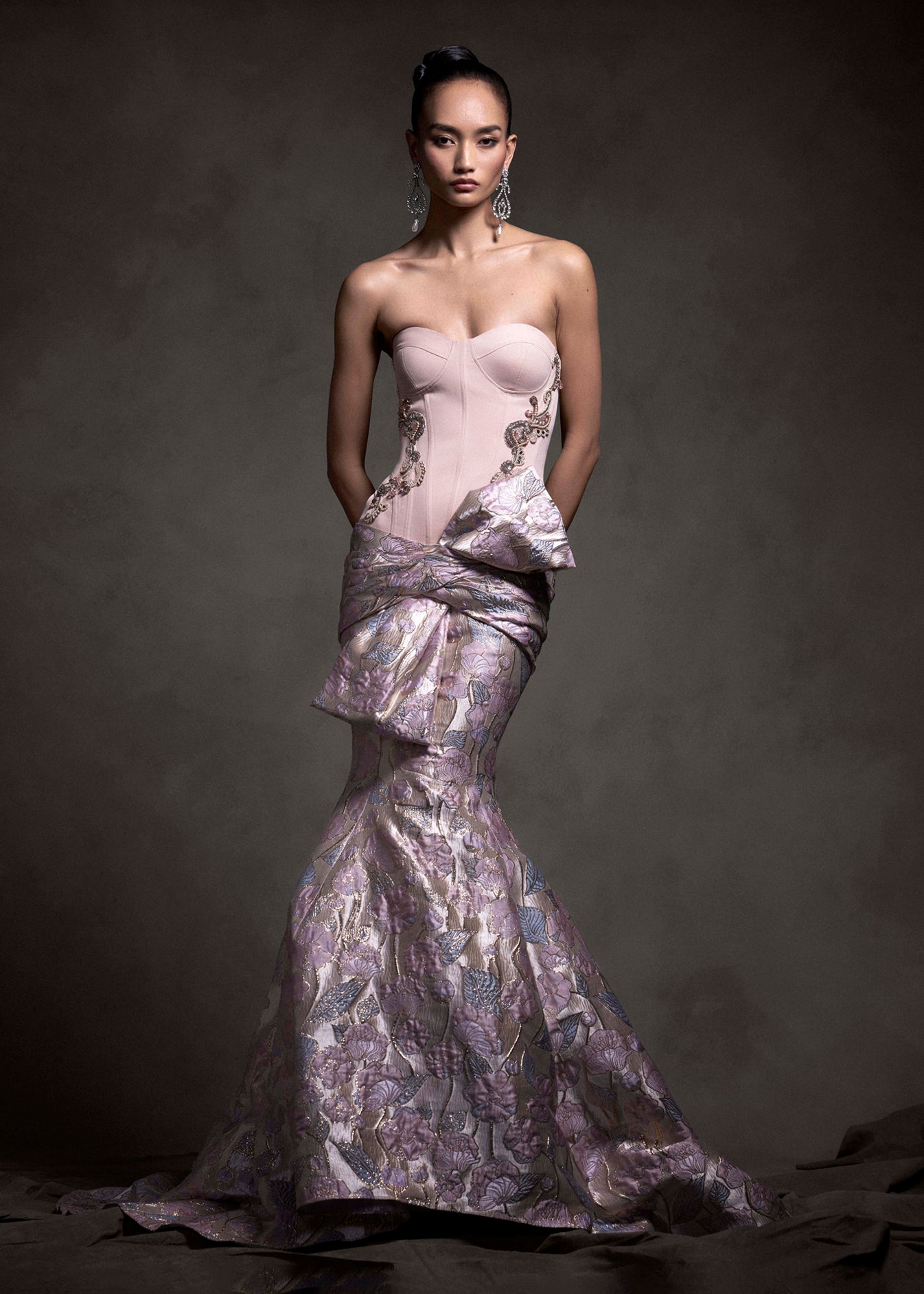 Lavender Bloom Mermaid Gown
