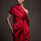 Scarlet Drape Column Gown