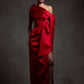 Scarlet Drape Column Gown