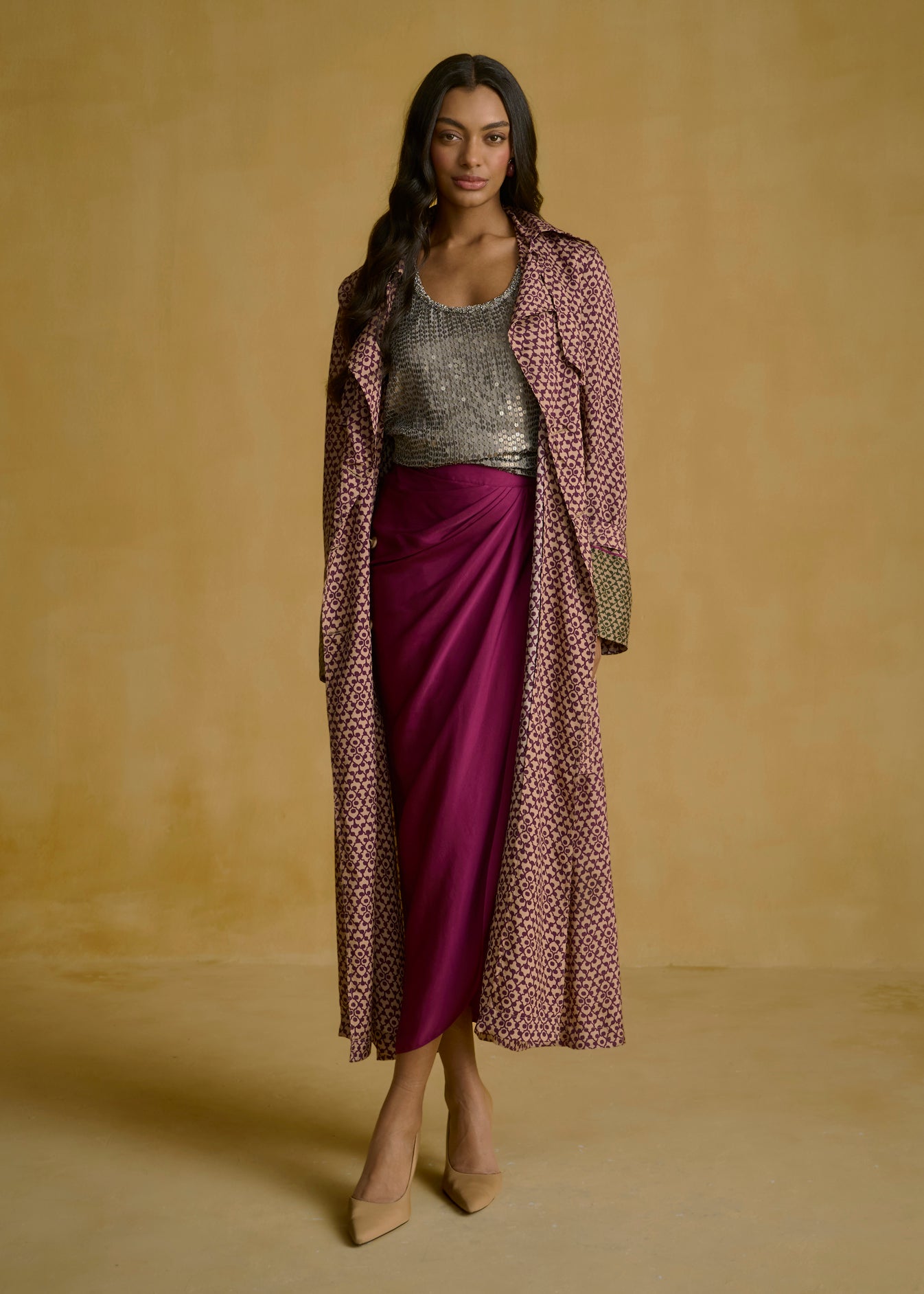 Drape Midi Skirt