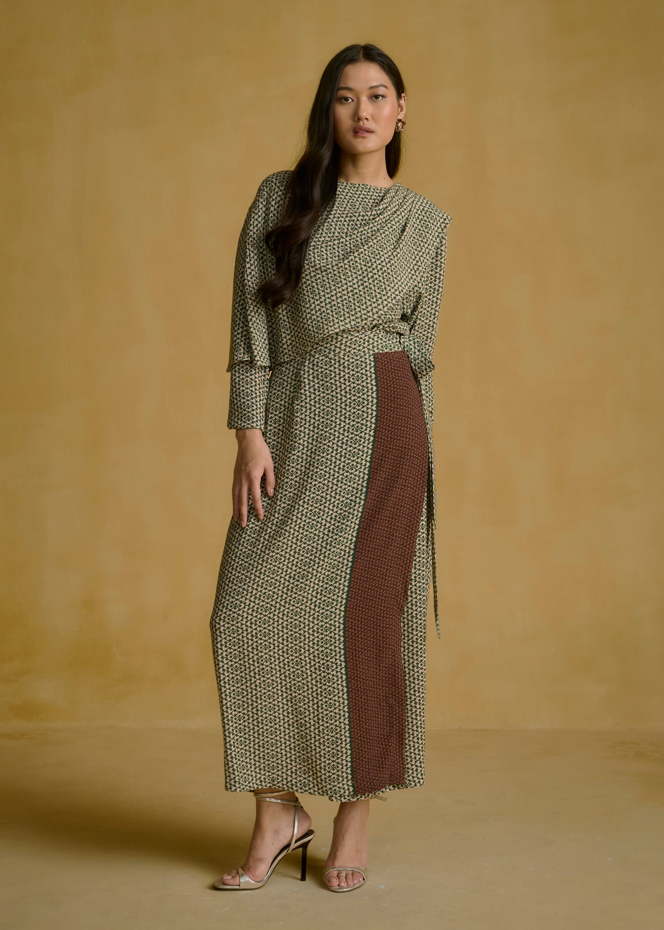 Printed Drape Blouse