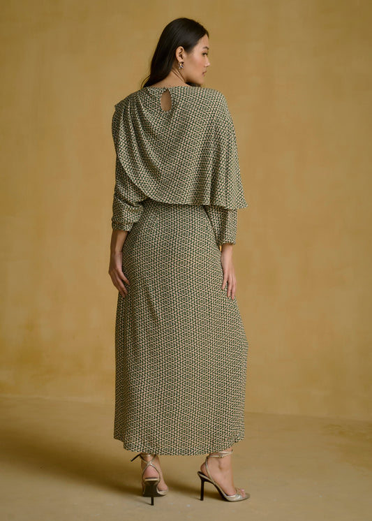 Printed Drape Blouse