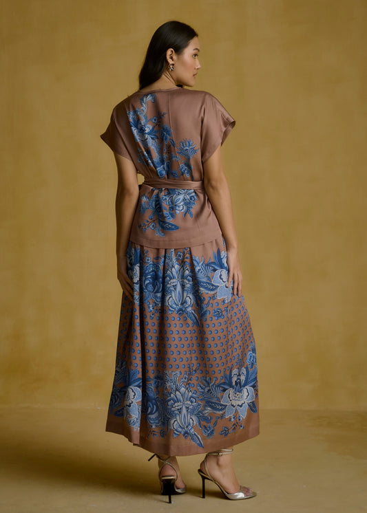 Porcelain Bloom Wrap Top