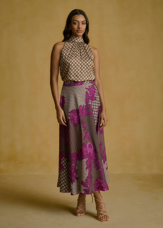 Berry Bloom A-Line Skirt