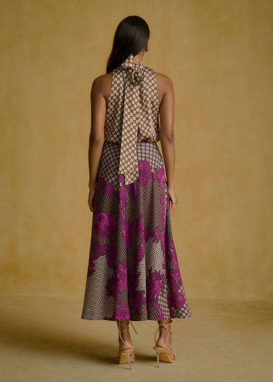 Berry Bloom A-Line Skirt