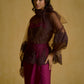 Lace Sheer Blouse with Embellished Camisole Top