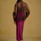 Lace Sheer Blouse with Embellished Camisole Top