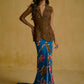 Teal Bloom Drape Skirt