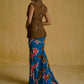 Teal Bloom Drape Skirt