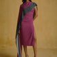 Printed Drape Midi Dress