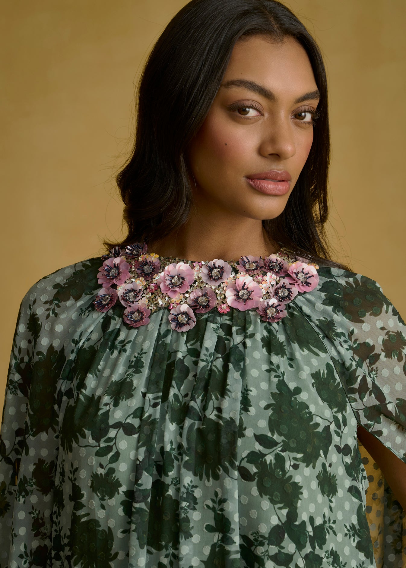 Forest Bloom Cape Gown