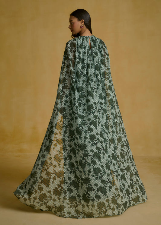 Forest Bloom Cape Gown